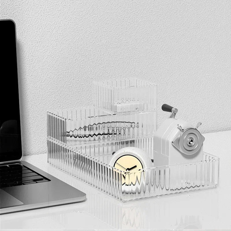 Organisateur de tiroir de bureau en acrylique transparent – Boîte de rangement polyvalente